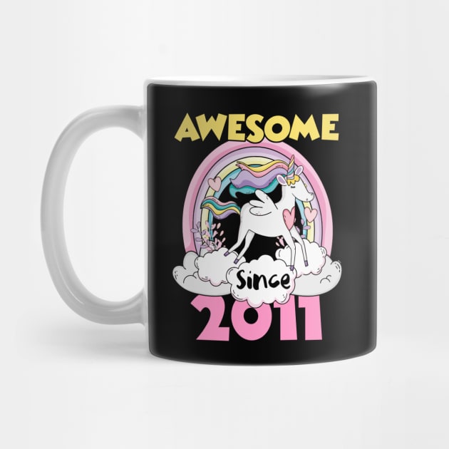 Cute Awesome Unicorn 2011 Funny Gift Pink by saugiohoc994